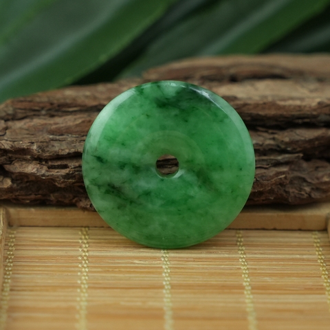 Mặt đồng điếu Cẩm Thạch xanh vân bông 33mm