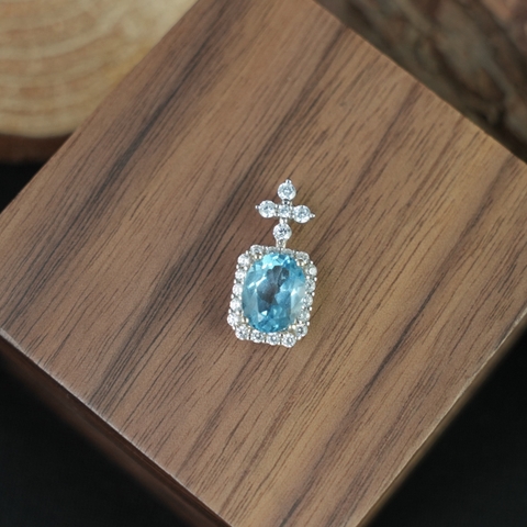 Mặt dây chuyền đá Topaz bạc 925
