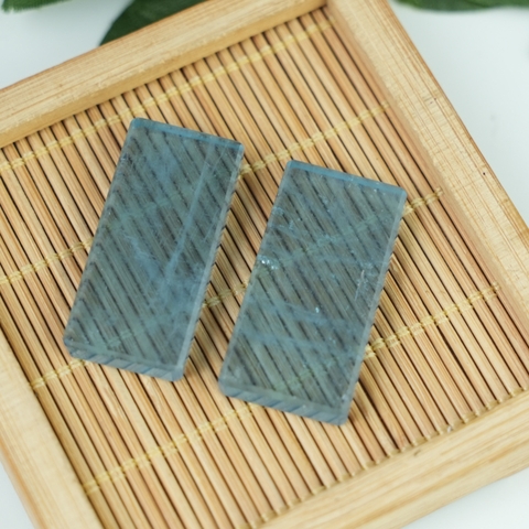 Mặt chữ nhật Aquamarine chuẩn 8A 16mmx33mm