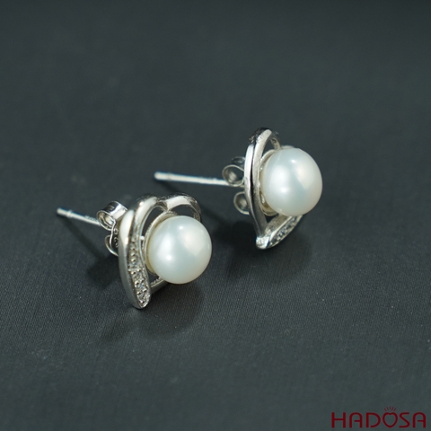 Bông tai ngọc trai 8-9mm bạc 925