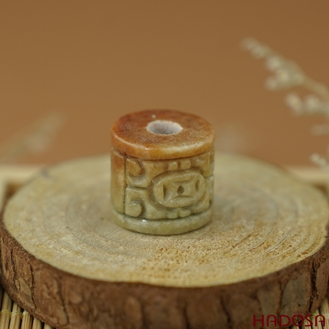 Lu thống Cẩm Thạch huyết chạm kim tiền 16*17