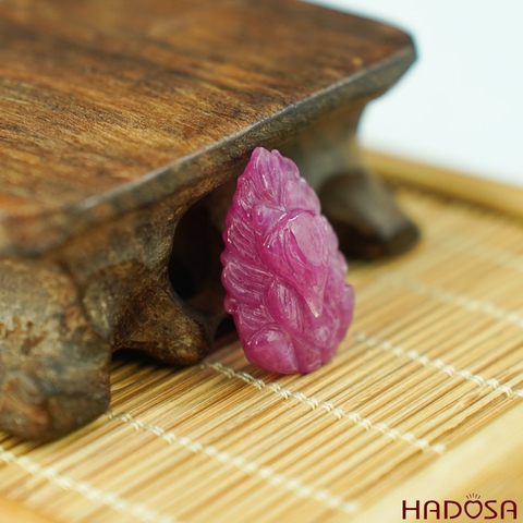 Mặt Hồ Ly Ruby đỏ hồng đẹp 18x25mm