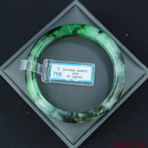 Vòng kiềng Cẩm Thạch lá hẹ xanh đậm ni 61