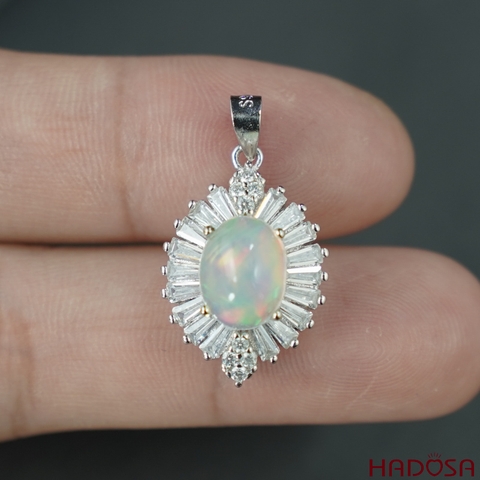 Mặt dây đá Opal 7*9mm bạc 925