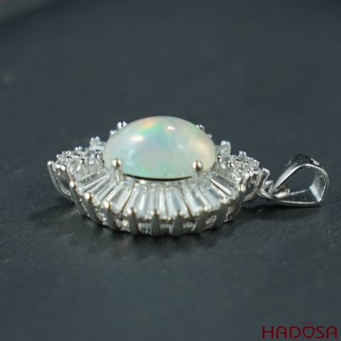 Mặt dây đá Opal 7*9mm bạc 925