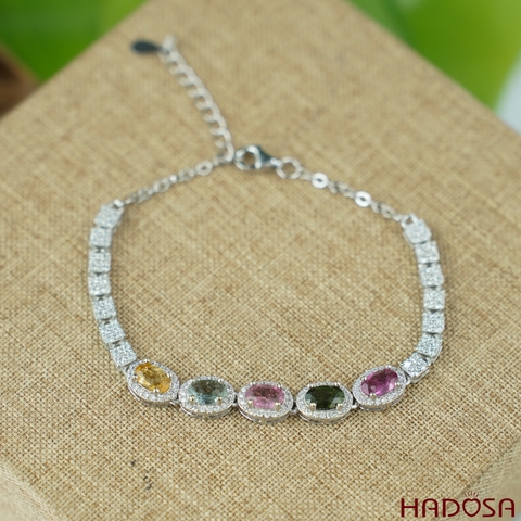 Lắc tay tourmaline 4*6mm bạc 925