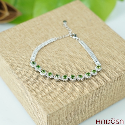 Lắc tay đá Diospite 3mm bạc 925