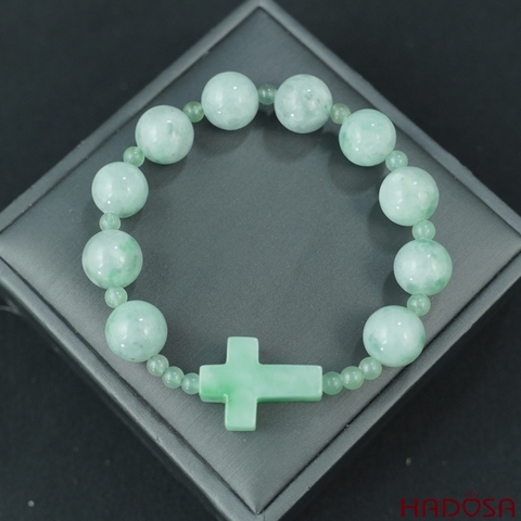 Vòng mân côi đá cẩm thạch 12mm