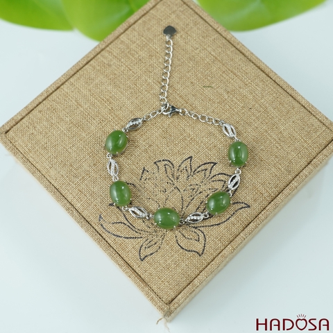 Lắc tay Ngọc Bích Canada 8*10mm bạc 925