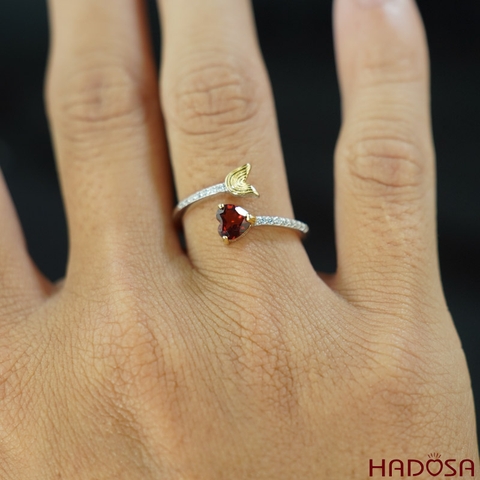 Nhẫn đá Garnet 5mm bạc 925