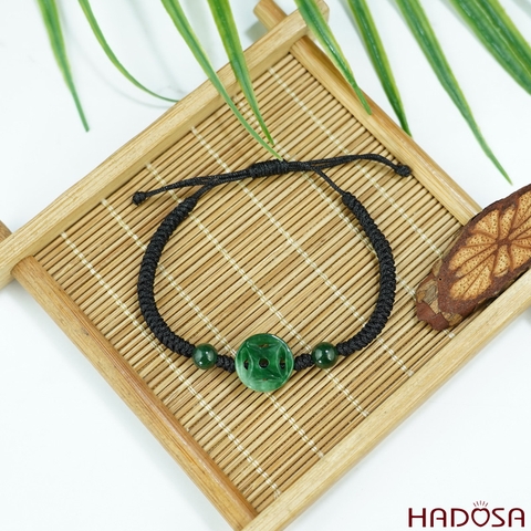 Vòng phong thuỷ Mặt Cẩm Thạch kim tiền 15mm