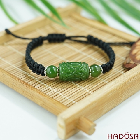 Vòng phong thuỷ Lu thống Ngọc Bích 12x18mm chuẩn 6A