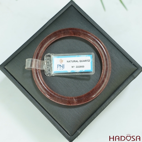 Kiềng Thạch anh Dâu tây đỏ bản tròn 53mm 5A