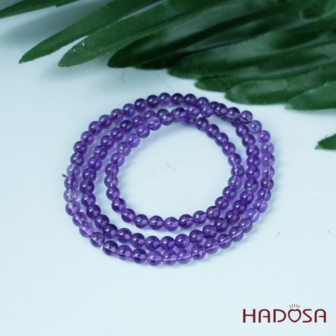 Vòng cuốn đá thạch anh tím 5mm chuẩn 6A