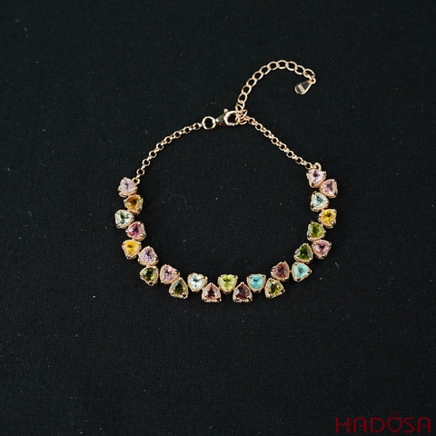 Lắc tay tourmaline 4mm bạc 925