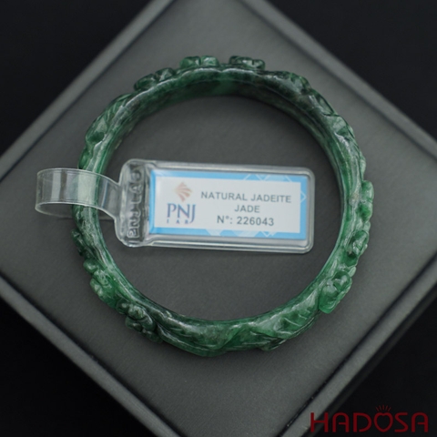 Vòng Ngọc Cẩm Thạch chạm hoa ni 54