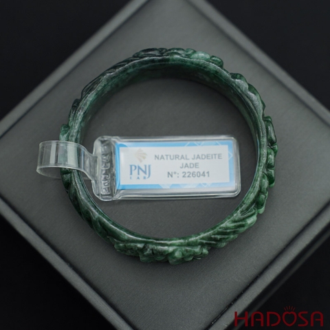 Vòng Ngọc Cẩm Thạch chạm hoa ni 50