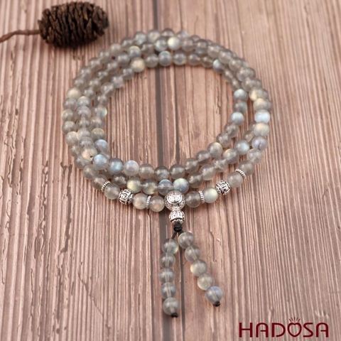 Tràng 108 hạt đá Xà Cừ 7mm (Thuỷ, Kim)