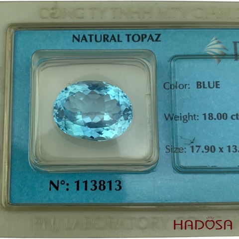 Mặt đá Sky Topaz cắt giác 13*18mm