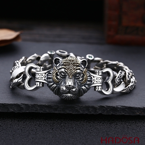 Vòng tay bạc cho nam Mãnh Hổ