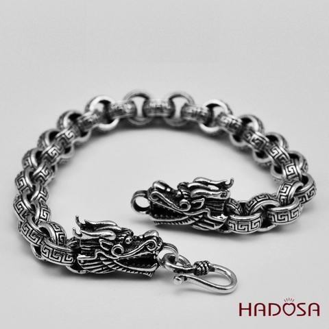 Lắc tay bạc nam đầu rồng