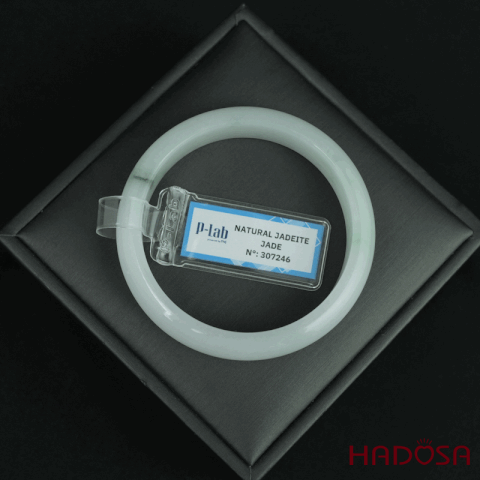Vòng Cẩm Thạch A bạch ngọc bản oval ni 50