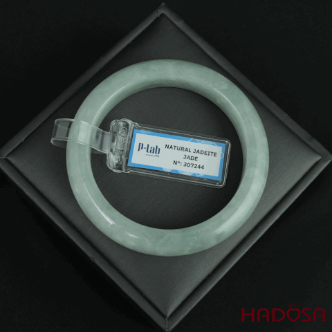 Vòng Cẩm Thạch A xanh mạ bản oval ni 54