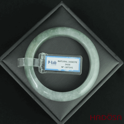 Vòng Cẩm Thạch A xanh mạ bản oval ni 54