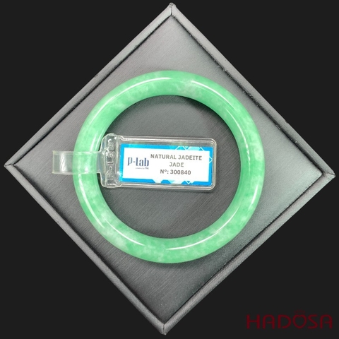 Vòng Ngọc Cẩm Thạch bản tròn xanh lý vân bông ni 52