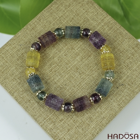 Vòng đá Florite lu thống chạm 9x11 chuẩn 5A