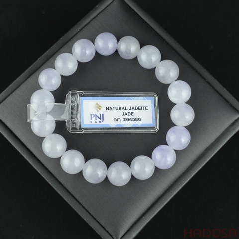 Vòng chuỗi tay ngọc Cẩm thạch tím lam 11mm