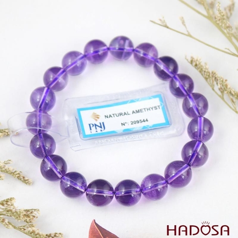 Vòng thạch anh tím tóc vàng 10mm chuẩn 7A