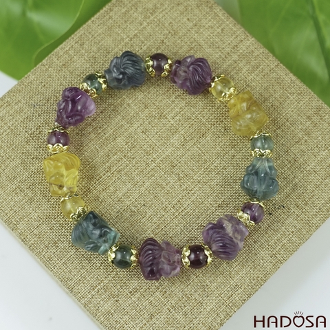 Vòng đá Florite Hồ Ly 12mm chuẩn 5A