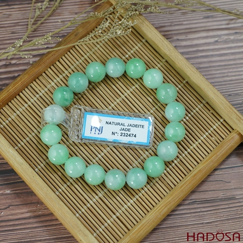 Vòng chuỗi Ngọc Cẩm Thạch xanh trắng lý 10mm