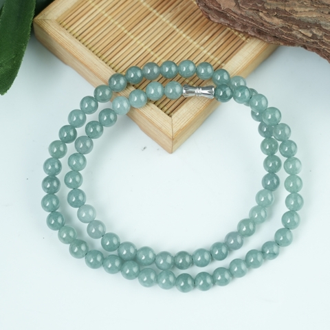 Vòng cổ Cẩm Thạch A Xanh Ngọc 7mm
