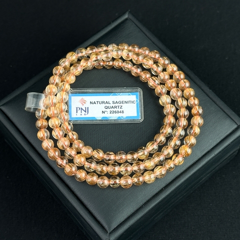 Vòng cuốn Thạch Anh tóc nâu 5,5mm chuẩn 7A