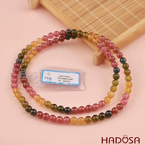 Vòng cuốn Tourmaline Hồng Lục Bảo 6mm chuẩn 7A
