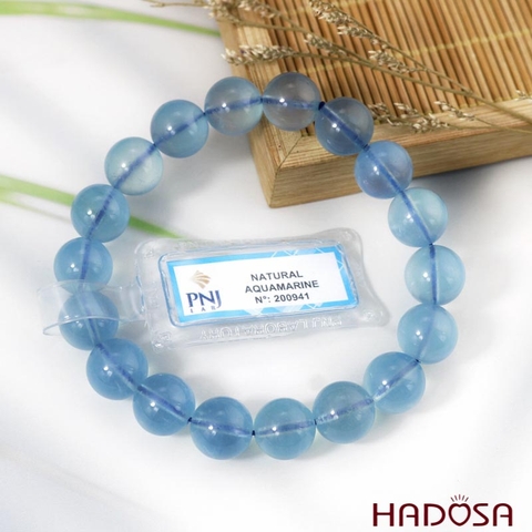 Vòng đá Aquamarine 11mm chuẩn 8A