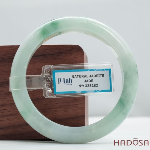 Vòng Ngọc Cẩm Thạch Type A Điểm Lý Chủng Đậu Nếp Bản Tròn Ni 55