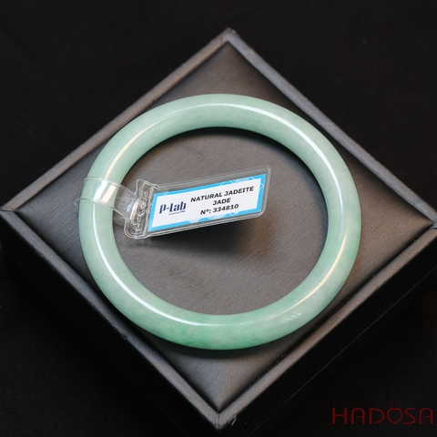 Vòng Ngọc Cẩm Thạch bản tròn xanh điểm lí ni 60