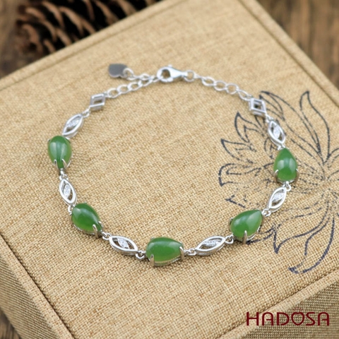 Lắc tay Ngọc Bích Canada 6*9mm bạc 925