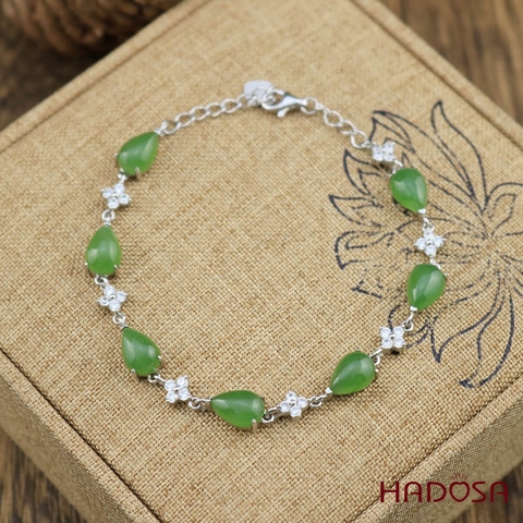 Lắc tay Ngọc Bích Canada (6*9mm) Bạc 925