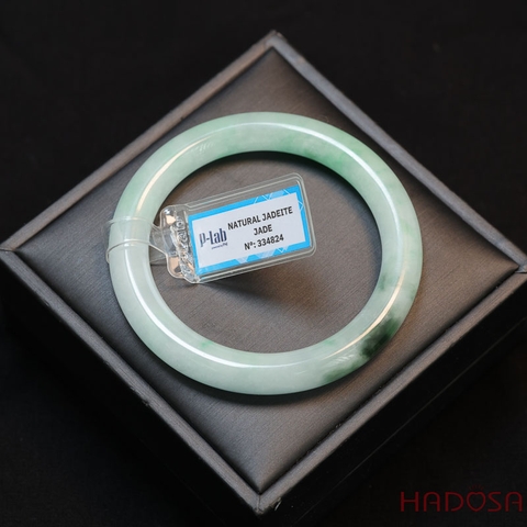 Vòng Ngọc Cẩm Thạch bản tròn trắng phớt lí ni 53