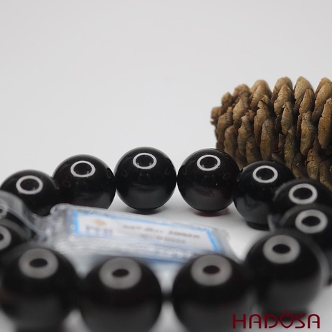 Vòng Hổ Phách Baltic Huyết đen 18mm