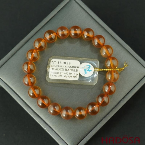 Vòng Hổ Phách Baltic nâu đỏ 10mm đặc biệt cao cấp