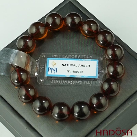 Vòng Hổ Phách huyết đỏ 12mm