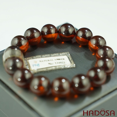 Vòng Hổ Phách huyết đỏ 13mm