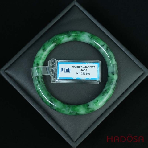 Vòng Ngọc Cẩm Thạch bản tròn xanh vân bông ni 53