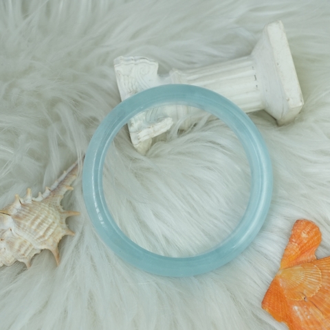 Vòng kiềng Aquamarine oval ni 55 chuẩn 6A