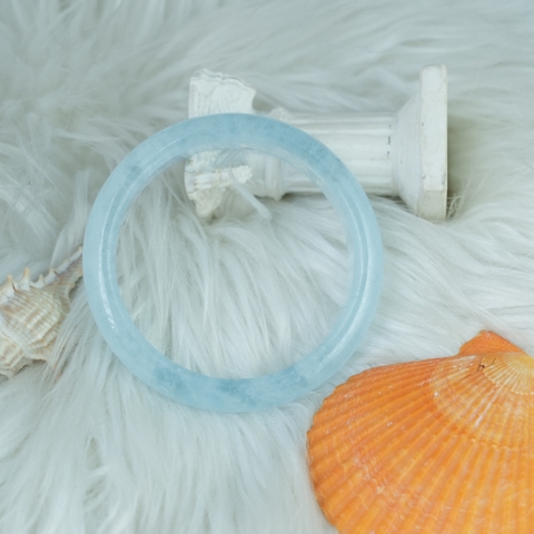 Vòng kiềng Aquamarine oval ni 57 chuẩn 4A